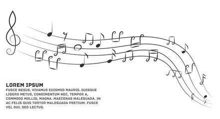 Fototapeta na wymiar Doodle musical notes.