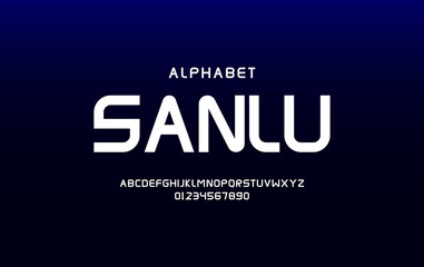 Modern digital alphabet fonts. Typography technology, electronic, future, sport, space. Vector illustration