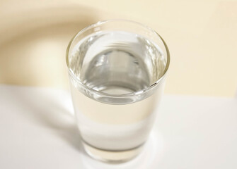 A glass of clean drinking water. Healthy lifestyle.