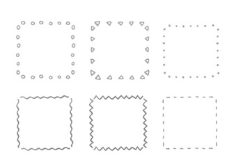 色々なシンプルな四角い枠セット
