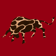 雄牛のベクター画像・年賀状・干支・2021
