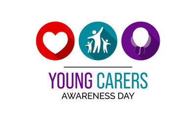 Vector illustration on the theme of Young Carers awareness day observed each year during January.