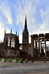 Exterior of Coventry Cathedral, England, UK