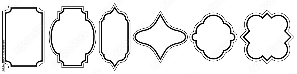 Poster Retro geometric frames.Retro design elements. Ornaments and Frames. Drawing geometric line. Decoration, banners, posters, emblem Vector illustration EPS 10
