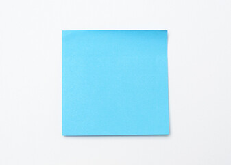 blue square sticker on white surface