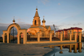 View of Nativity church (Rozhdestvenskaya church).  Pangody, Yamalo-Nenets Autonomous Okrug (Yamal), Russia.