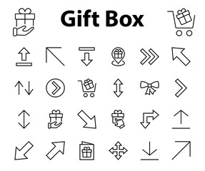 Set of line arrows, directions, arrows, contains icons such as pause, continuation, directly, to the right, Editable stroke. 480x480, On a white background, Vector illustration