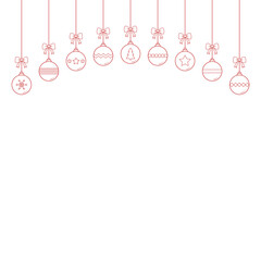 Xmas balls on white background. Christmas decoration. Vector illustration