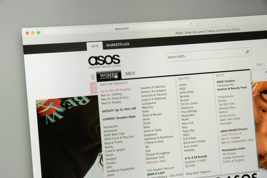 Milan, Italy - May 7, 2017: ASOS website homepage. It's a british fashion e-commerce store. Logo
