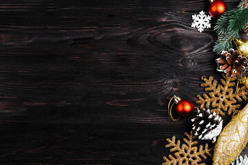 New Year's background on a dark board