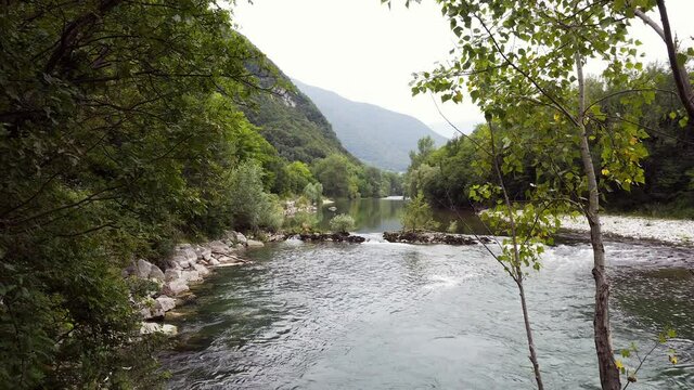 River Brenta view in Bassano del Grappa, Italy
