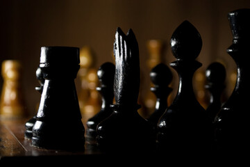 chess board with pieces