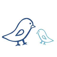 Few simple outline birds made in vector.