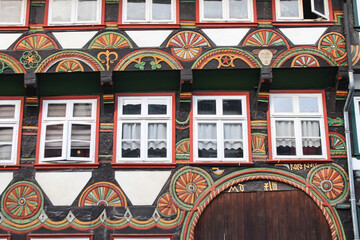 Zierreiches Einbecker Fachwerk; Detail in der Tiedexer Straße