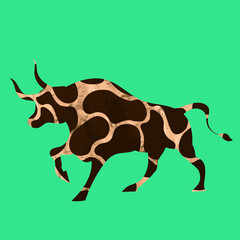 雄牛のベクター画像・年賀状・干支・2021
