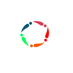 PEOPLE SIGN SYMBOL GEOMETRIC ART ON WHITE 