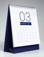 Simple desk calendar 2021 - March