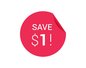 Save $1 dollars, $1 us dollar save