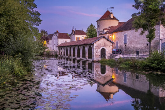 Beautiful shot of the old washhouse in Chablis, Burgundy, France