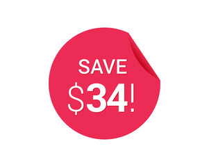 Save $34 dollars, $34 us dollar save