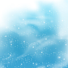 Falling snow isolated on blue background. For greeting card merry christmas, web site, poster, placard and wallpaper. Falling snow background