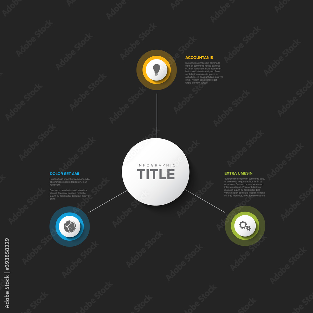 Poster multipurpose infographic template with three elements