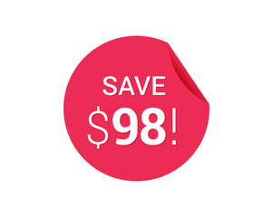 Save $98 dollars, $98 us dollar save