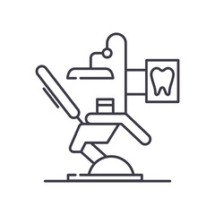 Fototapeta premium Dental business icon, linear isolated illustration, thin line vector, web design sign, outline concept symbol with editable stroke on white background.