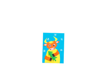 easy shape paper bull or cow craft for kids, step by step instruction, DIY, year of the ox concept,...