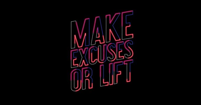 Make Excuses or Lift - Workout, Fitness, Gym Motivation Quote - Creative Typography Modern