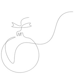 Christmas decoration element tree and glass ball. Vector illustration