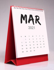 Simple desk calendar 2021 - March