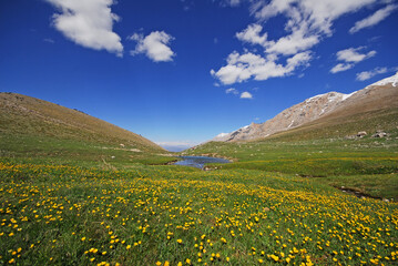 Bolkar Mountain, plateau of lakes. Karagöl, Tiled lake, Square Plateau. Taurus Mountains, Nigde, Turkey.