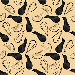 Color seamless pattern of elements on the autumn theme.