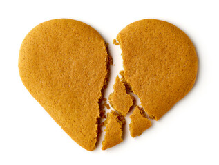 Christmas cookie isolated on white, from above