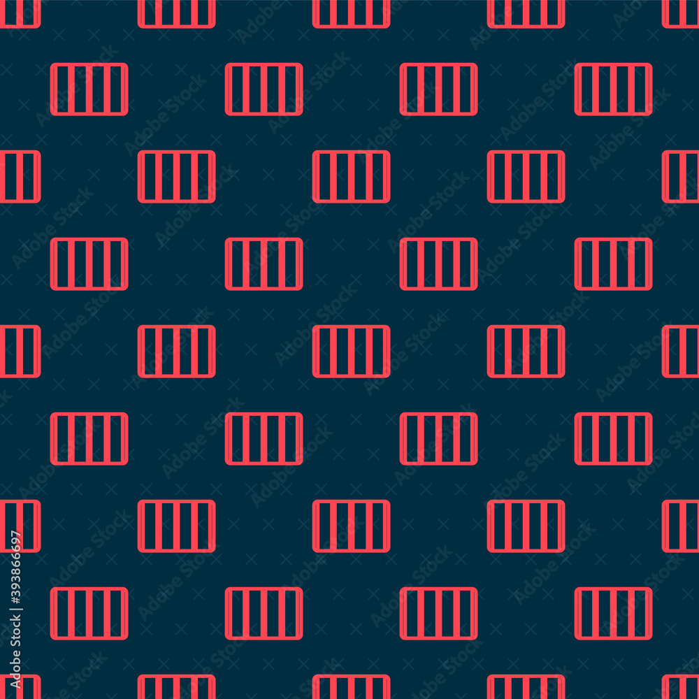 Poster red line color palette guide icon isolated seamless pattern on black background. modular grid. vecto