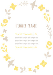 花と葉っぱのナチュラルフレーム