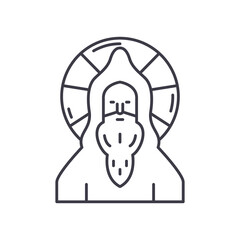 Devotee icon, linear isolated illustration, thin line vector, web design sign, outline concept symbol with editable stroke on white background.