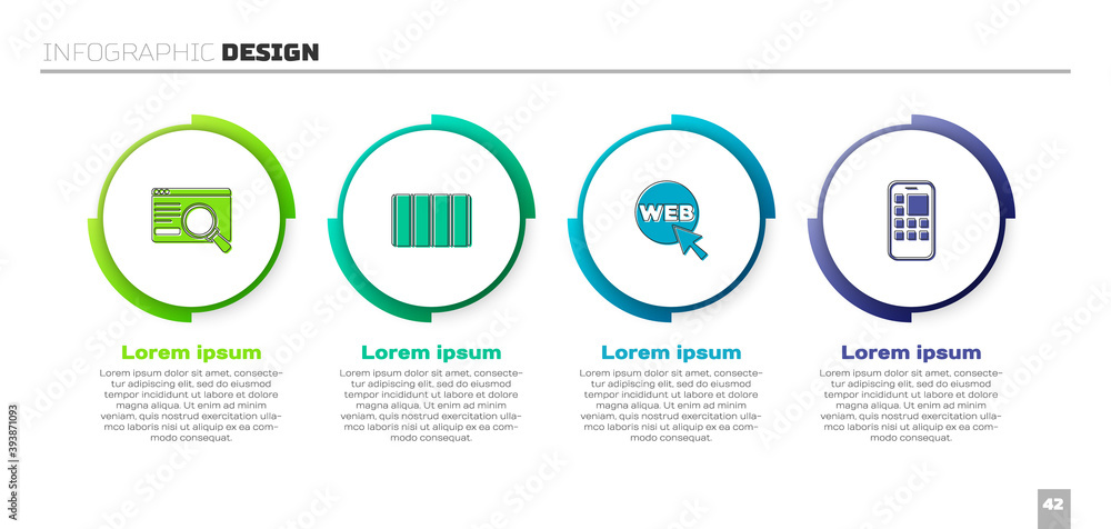 Poster set ui or ux design, color palette guide, web and graphic and mobile apps. business infographic temp