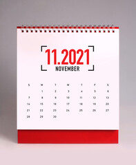 Simple desk calendar 2021 - November