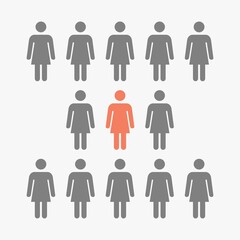 people icon think different illustration concept,vector,group of women.