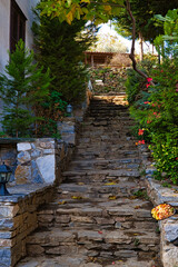 old stone stair in autumn