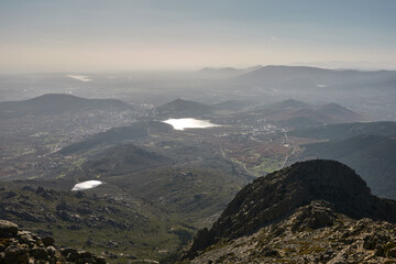 La Maliciosa, La Bola del Mundo, Navacerrada, La Pedriza, El Yelmo and the oak forests in autumn in...