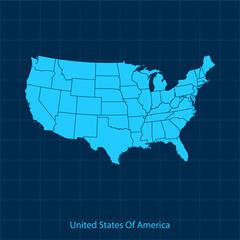 vector map of USA