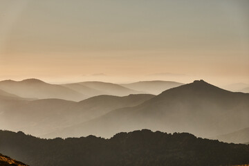 La Maliciosa, La Bola del Mundo, Navacerrada, La Pedriza, El Yelmo and the oak forests in autumn in the Sierra de Guadarrama National Park. Madrid's community. Spain