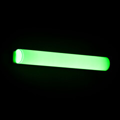 Green led decorative light bar on black background