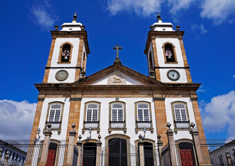 Fototapeta na wymiar Ancient church in historic city of Sao Joao del Rei, Brazil 
