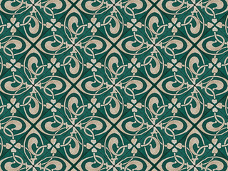 Ancient hydraulic tiles seamless pattern background