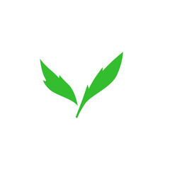 Herbal green symbol, on white 