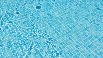 Blue Tiled Swimming Pool Water Abstract